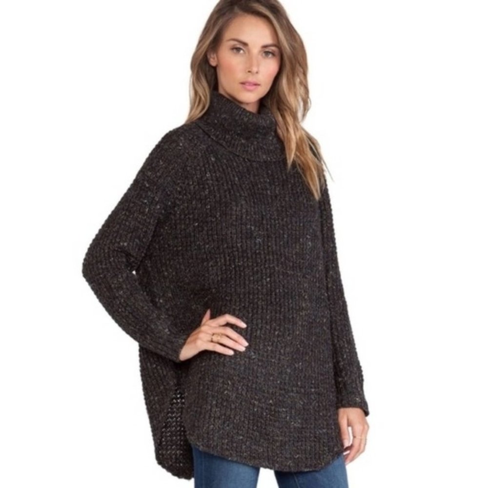 Womens Size XS Free People Anthropologie Dylan Chunky Knit Turtleneck Sweater